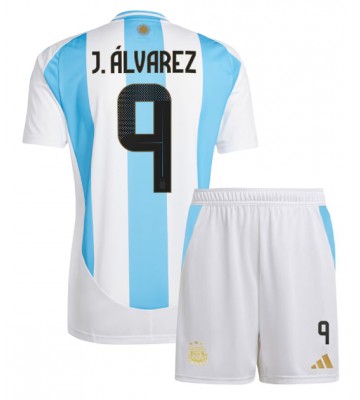 Argentina Julian Alvarez #9 Hemmakläder Barn Copa America 2024 Kortärmad (+ Korta byxor)
